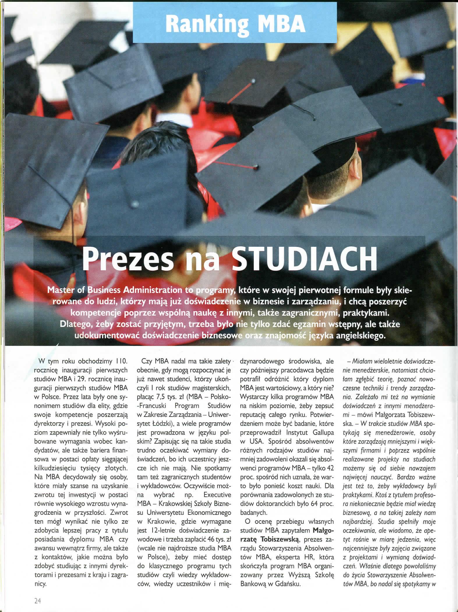2018.07-08 Perspektywy Ranking MBA_ gfkm w perspektywach przemysław wajda dyrektor mba