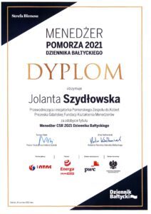 Nagroda Menedżera Pomorza 2021 CSR Jolanta Szydłowska